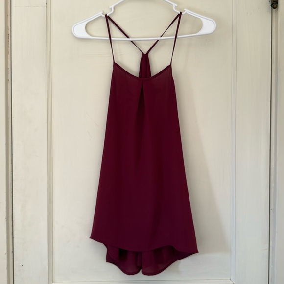 Banana Republic Tops - Elegant Burgundy Spaghetti Strap Top